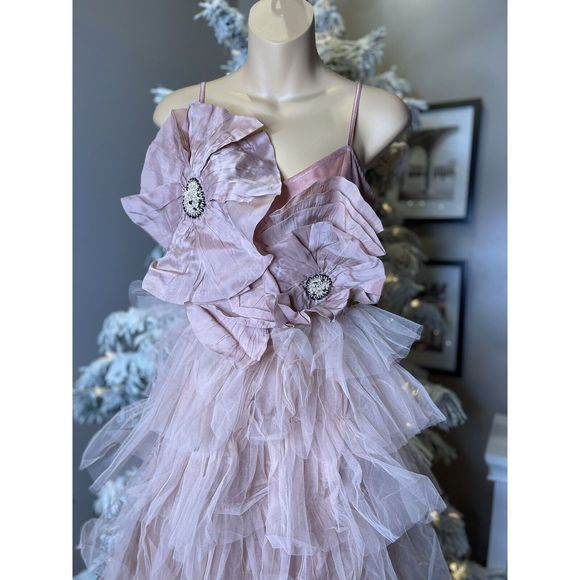 Anthropologie Kavita Bhartia Rosette Tiered Tulle Gown - Picture 10 of 11